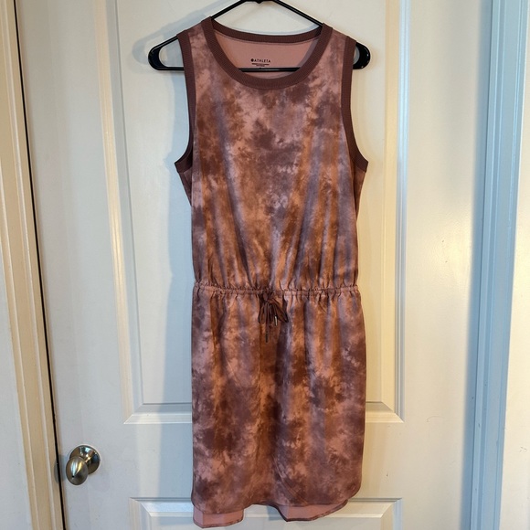 Athleta Rincon Evian Rose Pink Printed Marble Athletic Dress, size Small - Picture 7 of 9